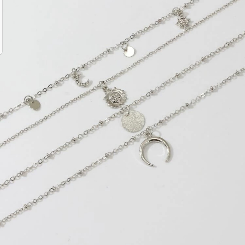 *Keisha* Silver layered necklace - Picture 2 of 5